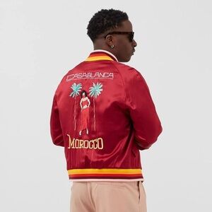 Casablanca Red Embroidered Bomber Jacket